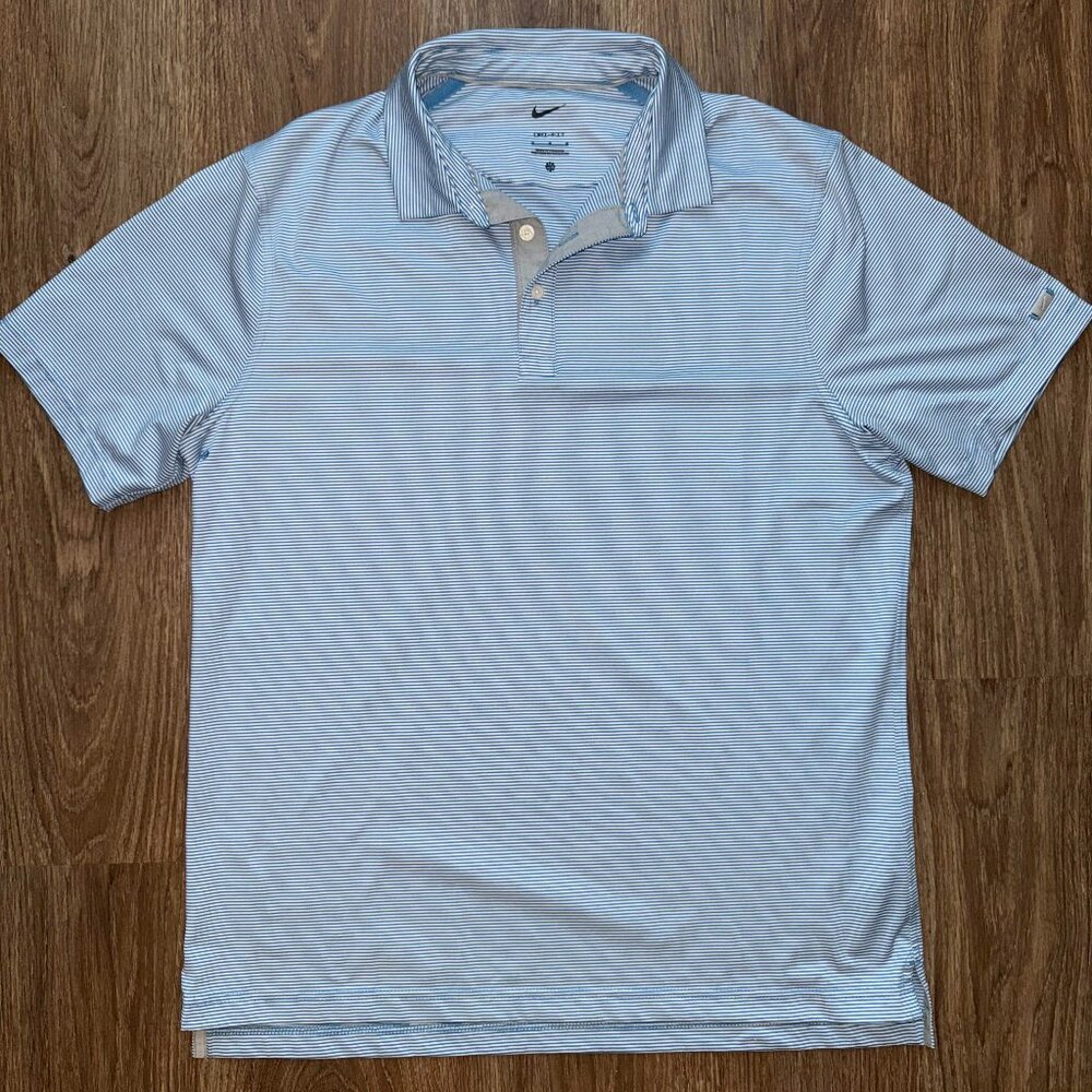 Men's Nike Dri-Fit Striped Golf Polo (Medium)